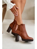 Botki Damskie Ocieplane Na Wysokim Słupku Zapinane Na Zamek Camel Bioria Botki Damskie Ocieplane Na Wysokim Słupku Zapinane Na Zamek Camel Bioria