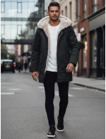 Pánská zimní bunda parka s kapucí zelená Dstreet model 21995065 - FashionStreet