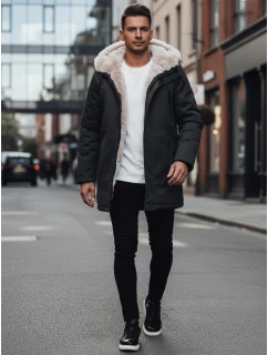 Pánská zimní bunda parka s kapucí zelená Dstreet model 21995065 - FashionStreet