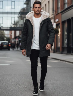 Pánska zimná bunda parka s kapucňou zelená FashionStreet TX4966z