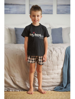 Detské pyžamo Najlepšie čierne s nápisom