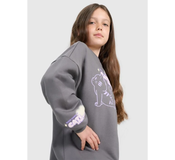 Dívčí mikina oversize bez kapuce model 21907206 - 4F