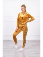 Velúrová súprava s ozdobnými stuhami horčicová Velúrová súprava s ozdobnými stuhami horčicová