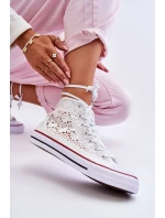 Dámské krajkové vysoké tenisky bílá model 21621978 - Boto