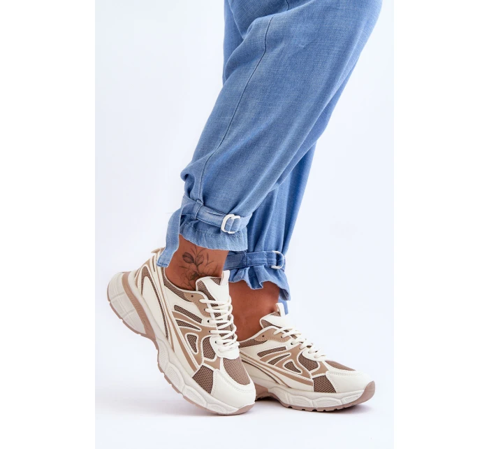 Dámské sportovní šněrovací boty Béžove model 21626276 - Boto