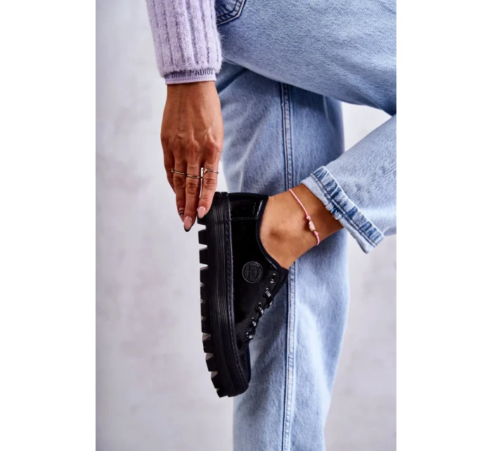 Módní lakované tenisky Big Star KK274044 Černá