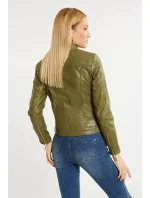 Dámská kožená bunda zelená model 19916517 - Monnari