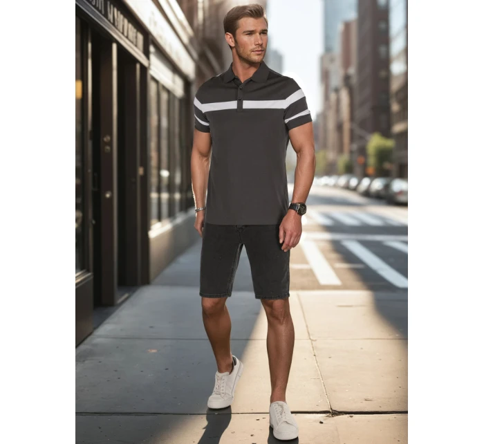 Pánske džínsové šortky čierne FashionStreet SX2493