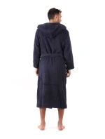 pánský župan Athena s kapucí tmavě modrá