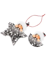 SADA PRÍVESKOV 3 KS HVIEZDIČKY STRIEBORNÉ FLITRE BÁBIKY
