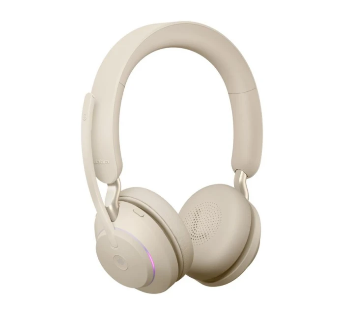 Jabra Evolve2 65 MS stereo bezdrôtové slúchadlá do uší Link380a, béžová + stojan