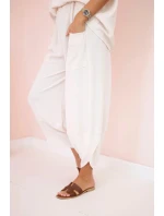 Viskózová blúzka + nohavice béžová