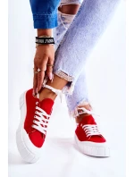 Damskie Trampki Na Platformie Czerwone Comes