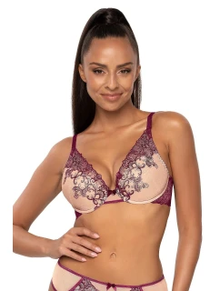 Dámska push-up podprsenka Maureen M-3808/11/1 Fialová s béžovou - MAT