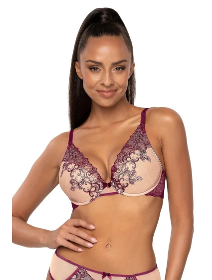 Dámska push-up podprsenka Maureen M-3808/11/1 Fialová s béžovou - MAT