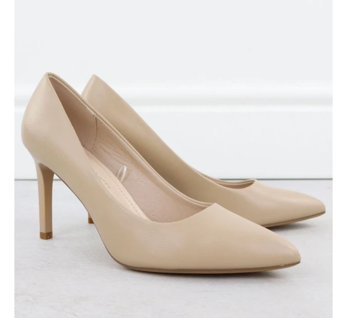 Béžové lodičky na jehlovém podpatku Sergio model 22013077 - LEONE