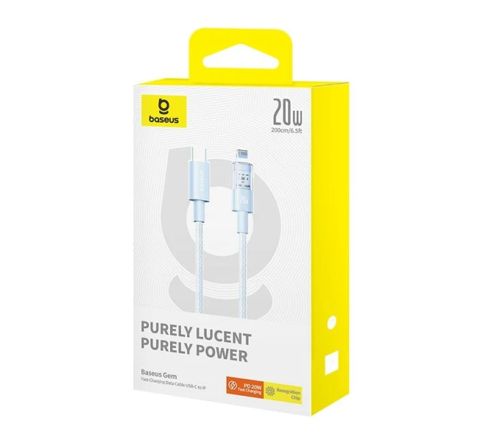 Baseus Gem USB C-IP kábel 20W 2m (modrý)