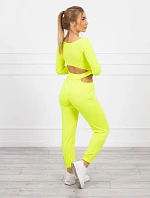 Súprava s blúzkou top žltá neónová