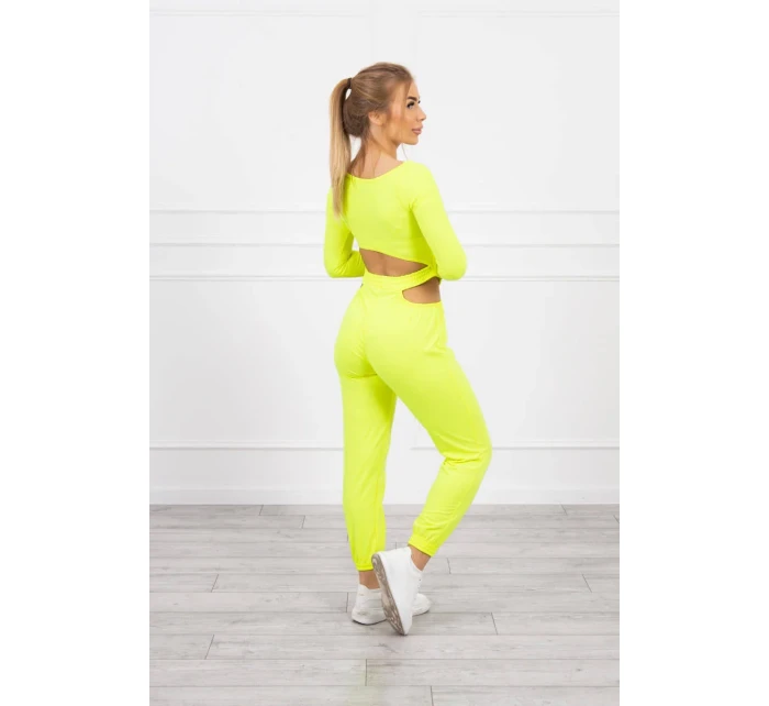 Súprava s blúzkou top žltá neónová