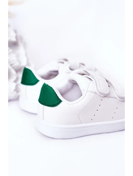 Dziecięce Tenisówki Na Rzepy Biało-Zielone California Dziecięce Tenisówki Na Rzepy Biało-Zielone California