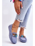 Dámské semišové mokasíny s krystaly Modre model 21612170 - EVENTO