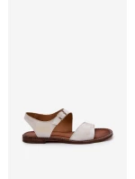 Dámské kožené ploché sandály  zlaté model 21686231 - Zazoo