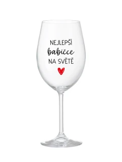 NEJLEPŠÍ BABIČCE NA SVĚTĚ - čirá sklenice na víno 350 ml