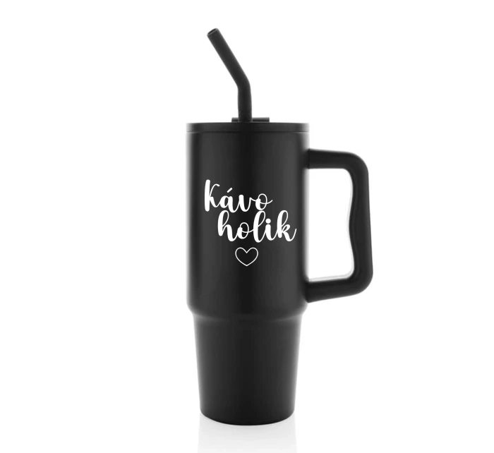 KÁVOHOLIK - černý cestovní termohrnek 900 ml