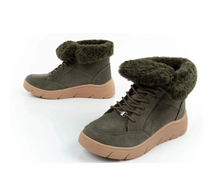 Dámska členková obuv F30232 1020 400Tmavo zelená s hnedou - Scholl