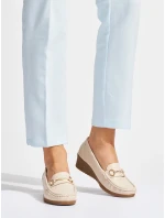 Designové mokasíny hnědé dámské na klínku Designové mokasíny hnědé dámské na klínku