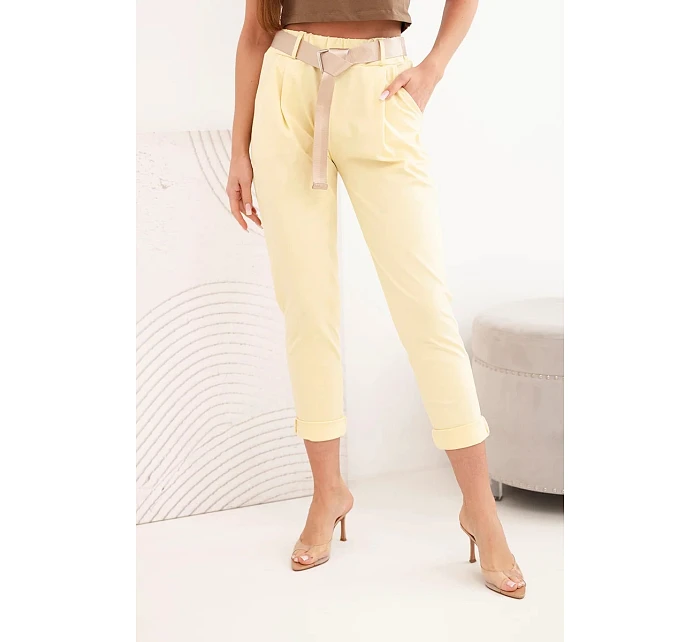 Kalhoty Punto s páskem žluté