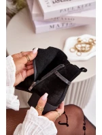 Zazoo 60478 Zamszowe Botki Na Obcasie Ocieplane Zapinane Na Zamek Czarne