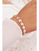 Dámský náramek s barevnými srdíčky chirurgická ocel zlatý Dámský náramek s barevnými srdíčky chirurgická ocel zlatý