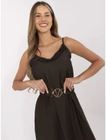 Sukienka MI SK model 21142175 ciemny brązowy - FPrice Sukienka MI SK model 21142175 ciemny brązowy - FPrice