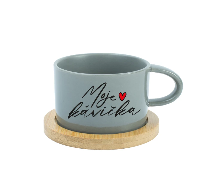 MOJE KÁVIČKA - šedý hrníček makronka 200 ml MOJE KÁVIČKA - šedý hrníček makronka 200 ml