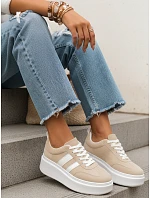 Dámske kožené tenisky LA319 ZY1378 beige - FashionStreet