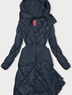 Tmavomodrá zimná bunda s golierom (LHD-23021)