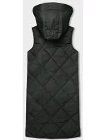Dlouhá dámská oversize vesta v army barvě model 18934789 - J.STYLE