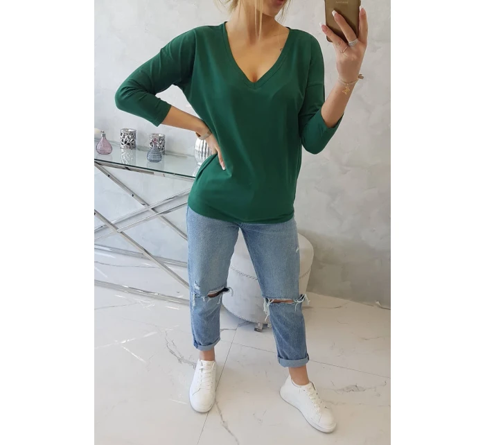 Halenka s výstřihem do V zelená Halenka s výstřihem do V zelená