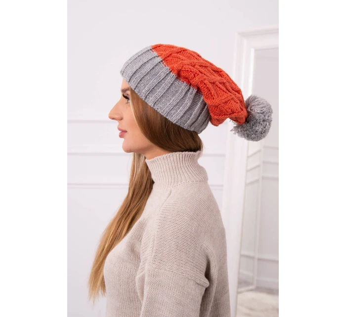 Milano fleecová čiapka K203 červená+sivá Milano fleecová čiapka K203 červená+sivá