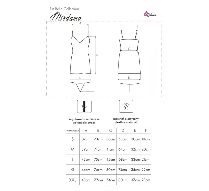 model 17828280 Černá košilka + tanga ZDARMA! - LivCo Corsetti