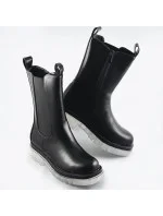 Čierne topánky s transparentnou podrážkou (OM717)