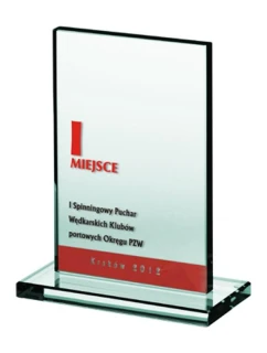 Gravírovaná sklenená trofej + výplň farbou