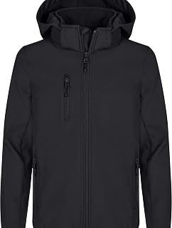 Clique Classic Softshell Jkt Jr Dětská 3-vrstvá softshellová bunda s kapucí 67.0909 black