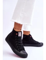 Damskie Klasyczne Wysokie Trampki Cross Jeans LL2R4088C Czarne