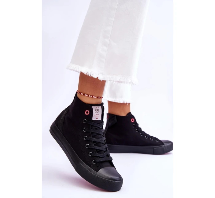 Damskie Klasyczne Wysokie Trampki Cross Jeans LL2R4088C Czarne