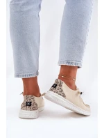 Lehké Dámské Polobotky Béžové model 21694797 - VINCEZA Lehké Dámské Polobotky Béžové model 21694797 - VINCEZA