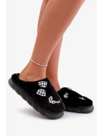 Dámske papuče Futrzane s aplikáciami a mašľou Black Linnorelia Dámske papuče Futrzane s aplikáciami a mašľou Black Linnorelia