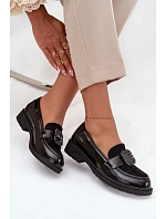 Lakované dámske mokasíny HY52-546 black - S.Barski