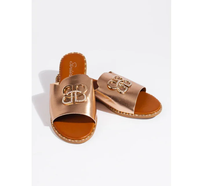 Moderné zlaté dámske ponožky na podpätku bez päty Moderné zlaté dámske ponožky na podpätku bez päty